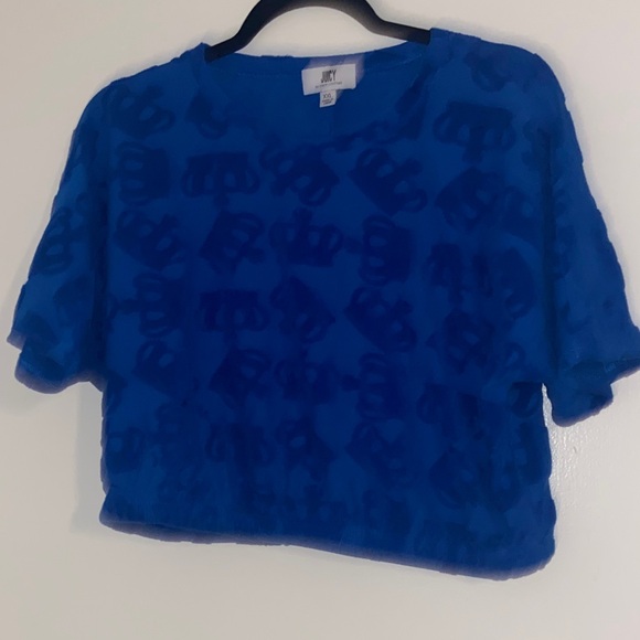 Juicy Couture Tops - Juicy Couture Royal Blue Patterned Top